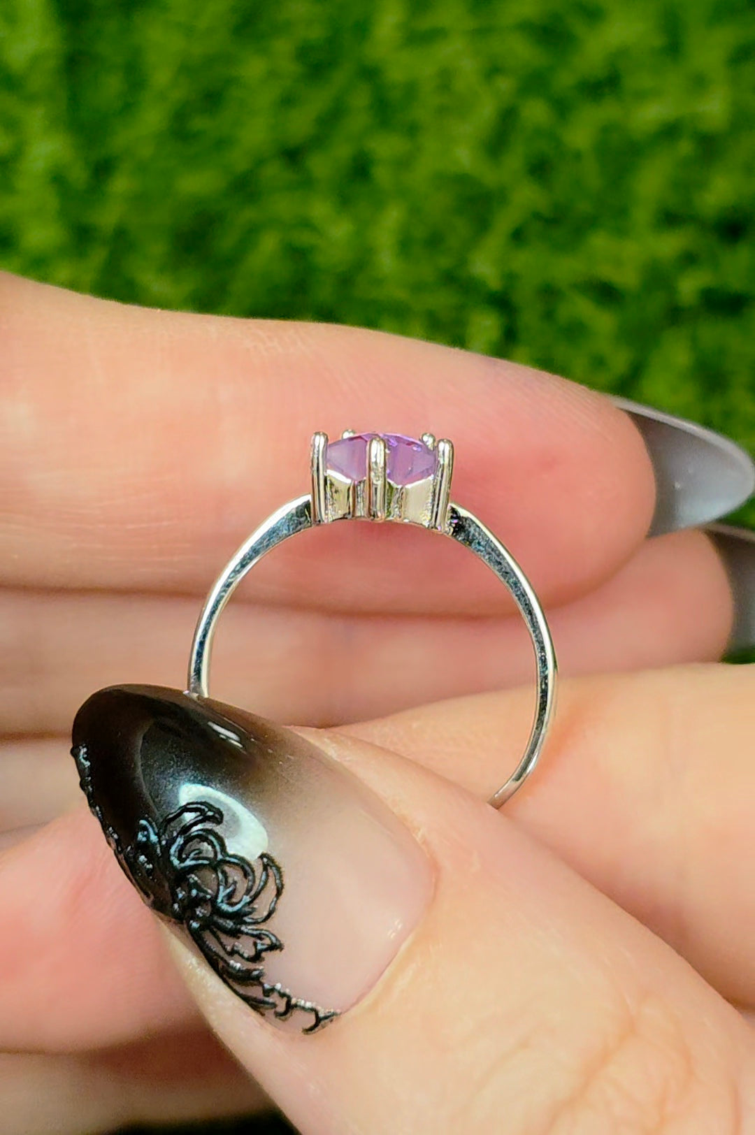 Lavender Moon Quartz Star Ring