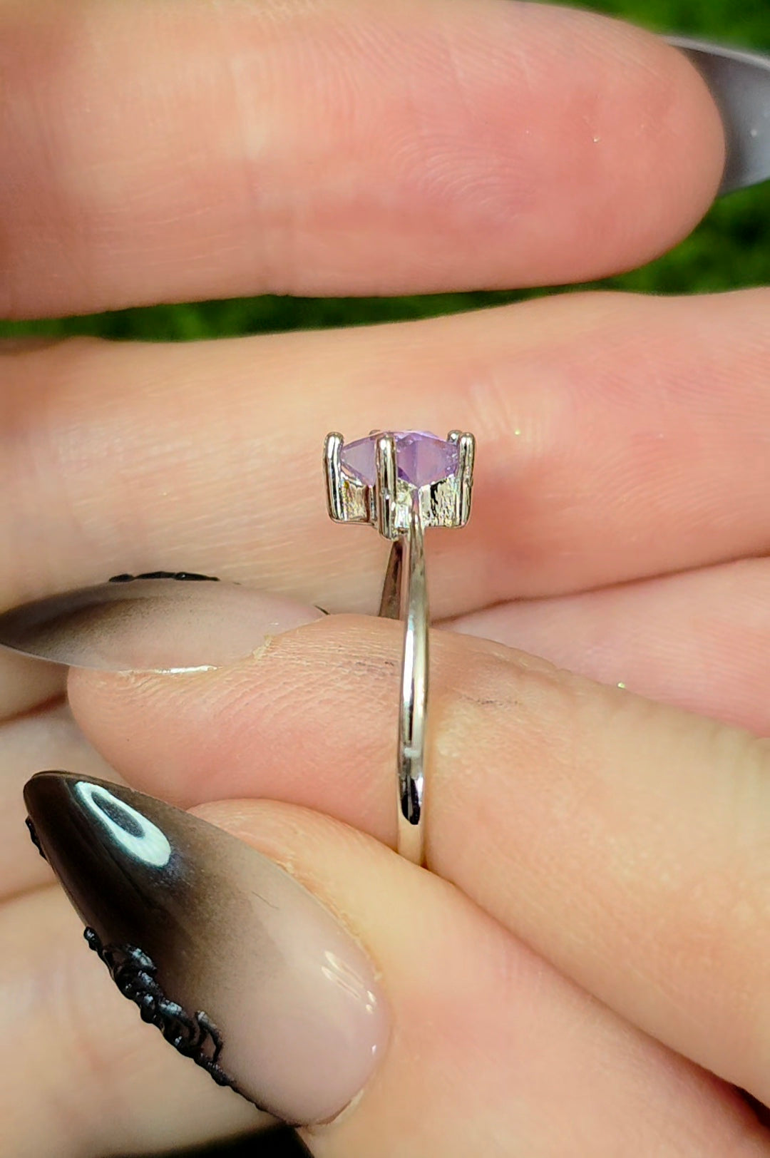 Lavender Moon Quartz Star Ring