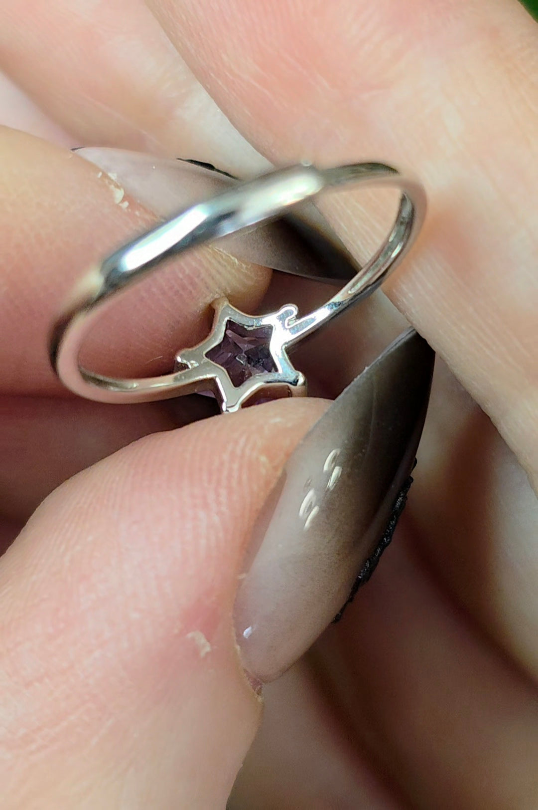 Lavender Moon Quartz Star Ring