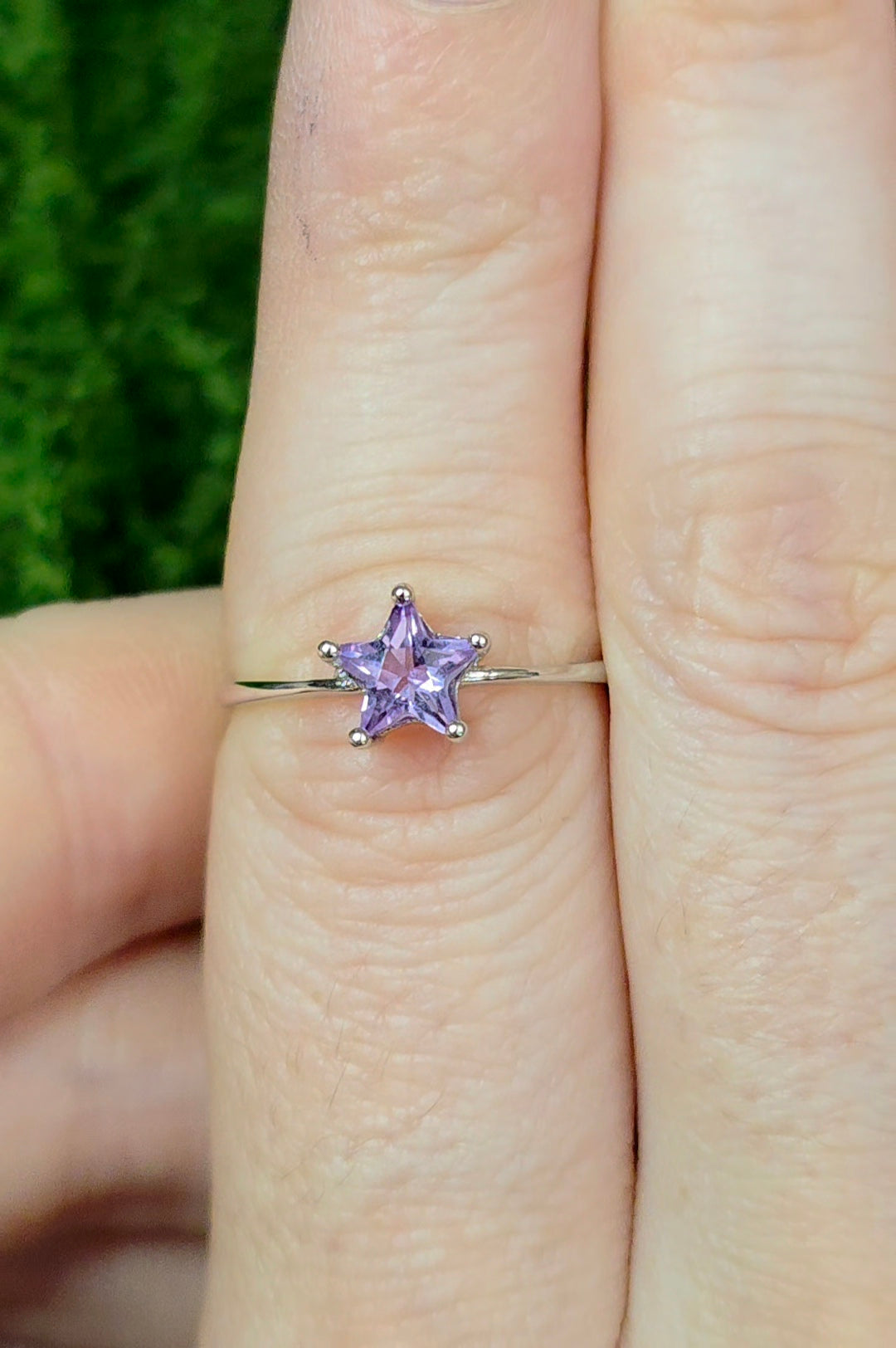 Lavender Moon Quartz Star Ring