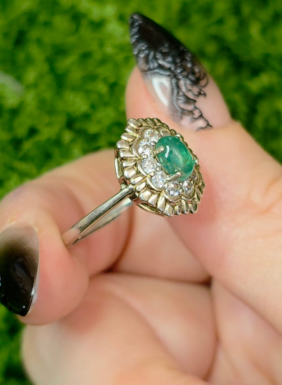 Emerald Cabochon Ring