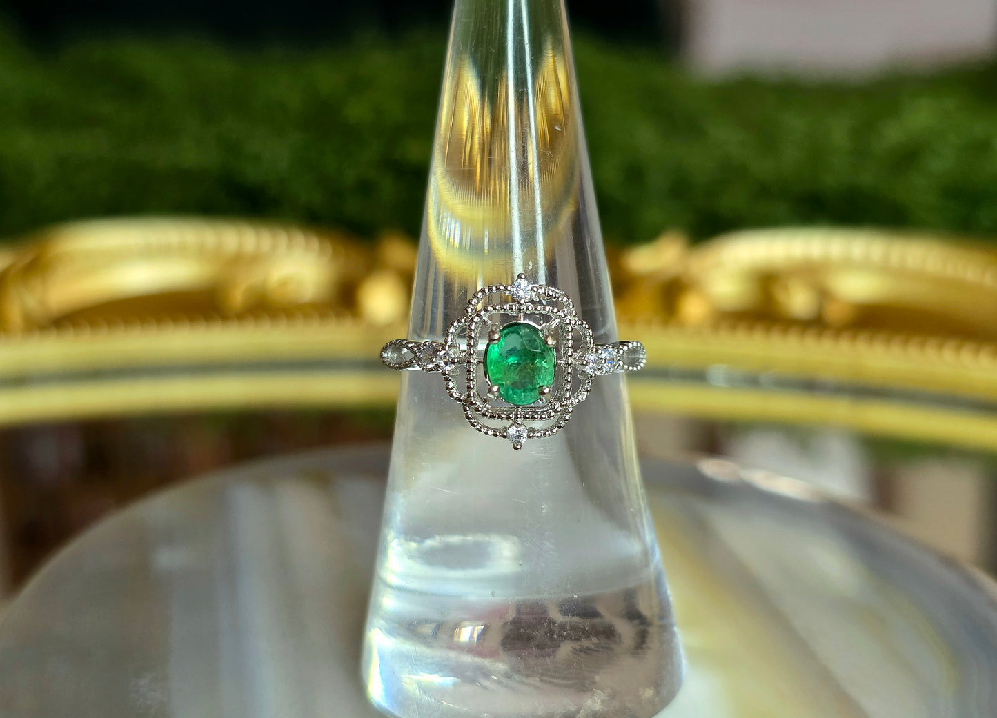 Emerald Filigree Ring