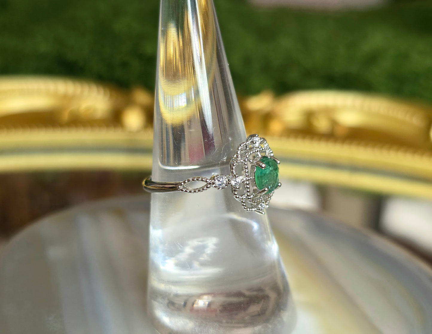 Emerald Filigree Ring