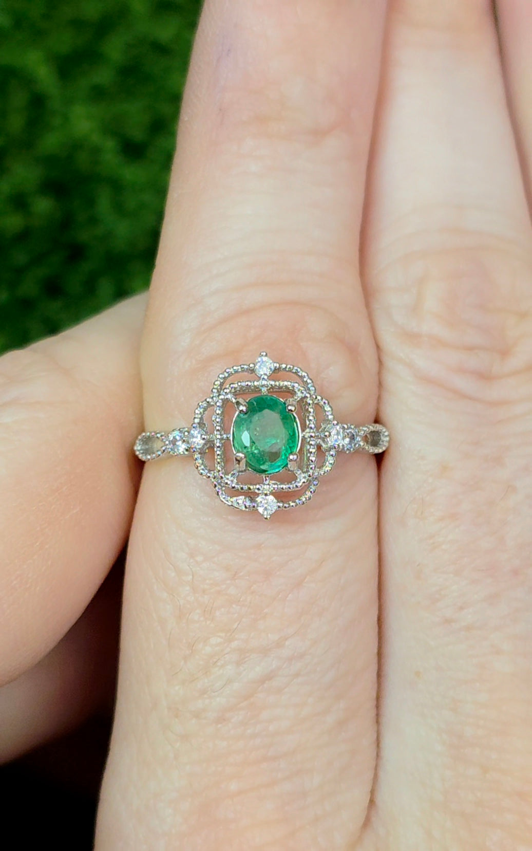 Emerald Filigree Ring