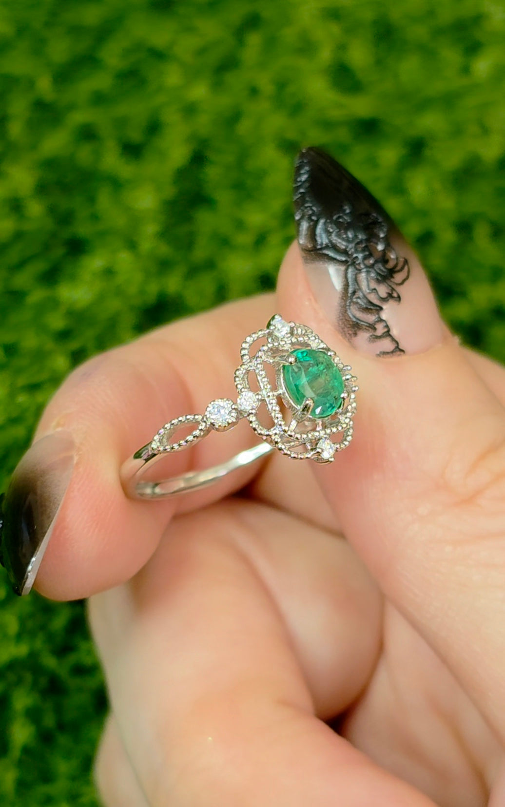 Emerald Filigree Ring