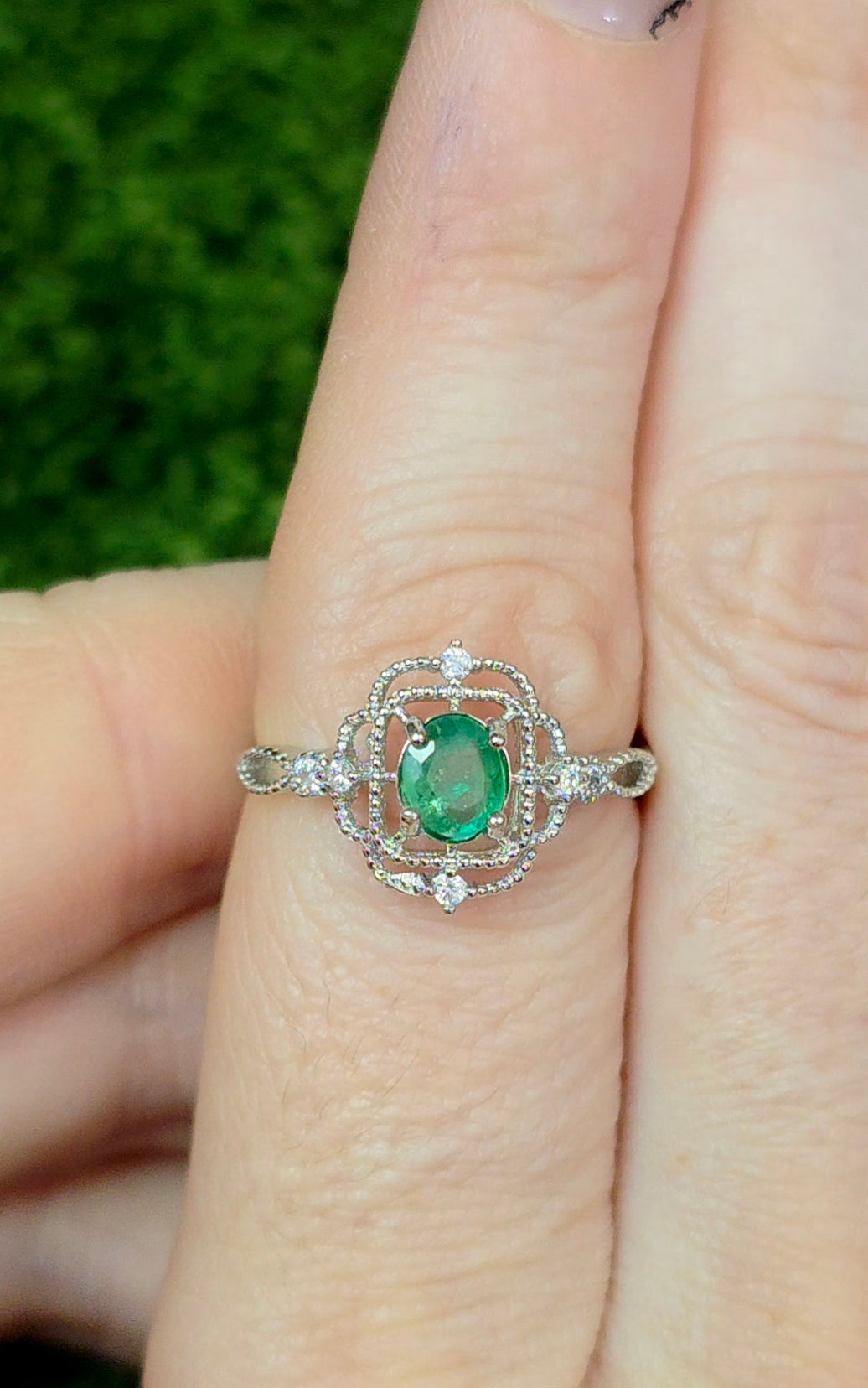 Emerald Filigree Ring