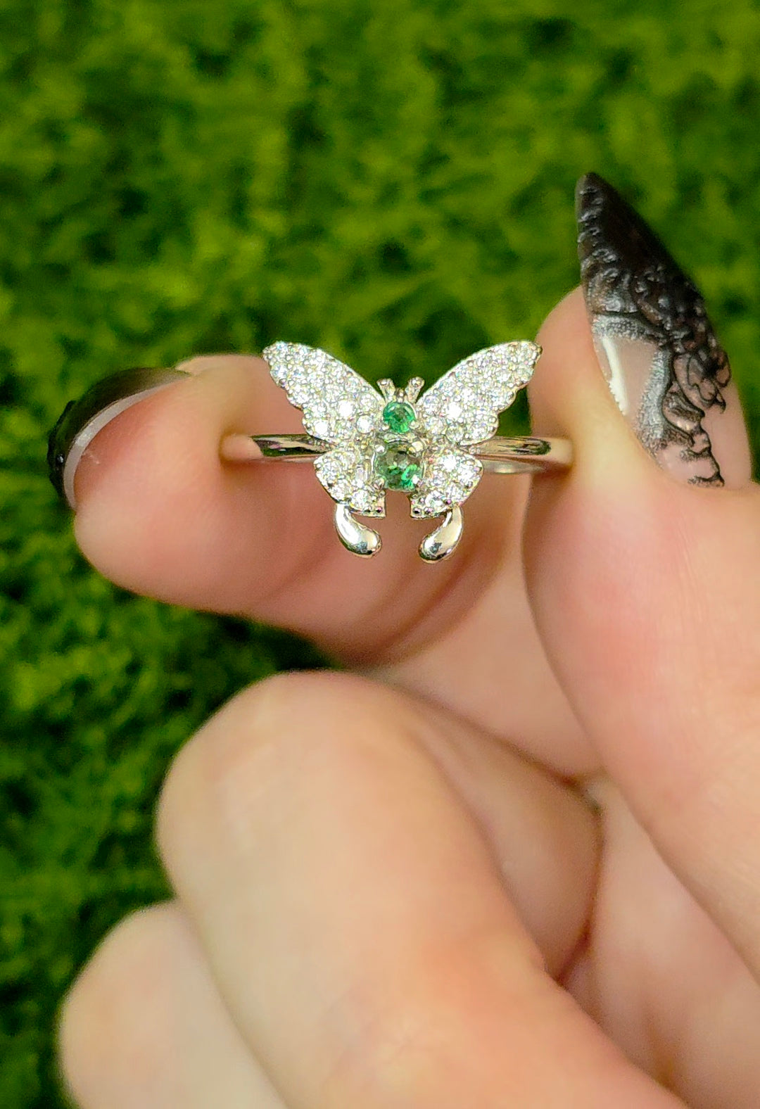 Emerald Butterfly Ring