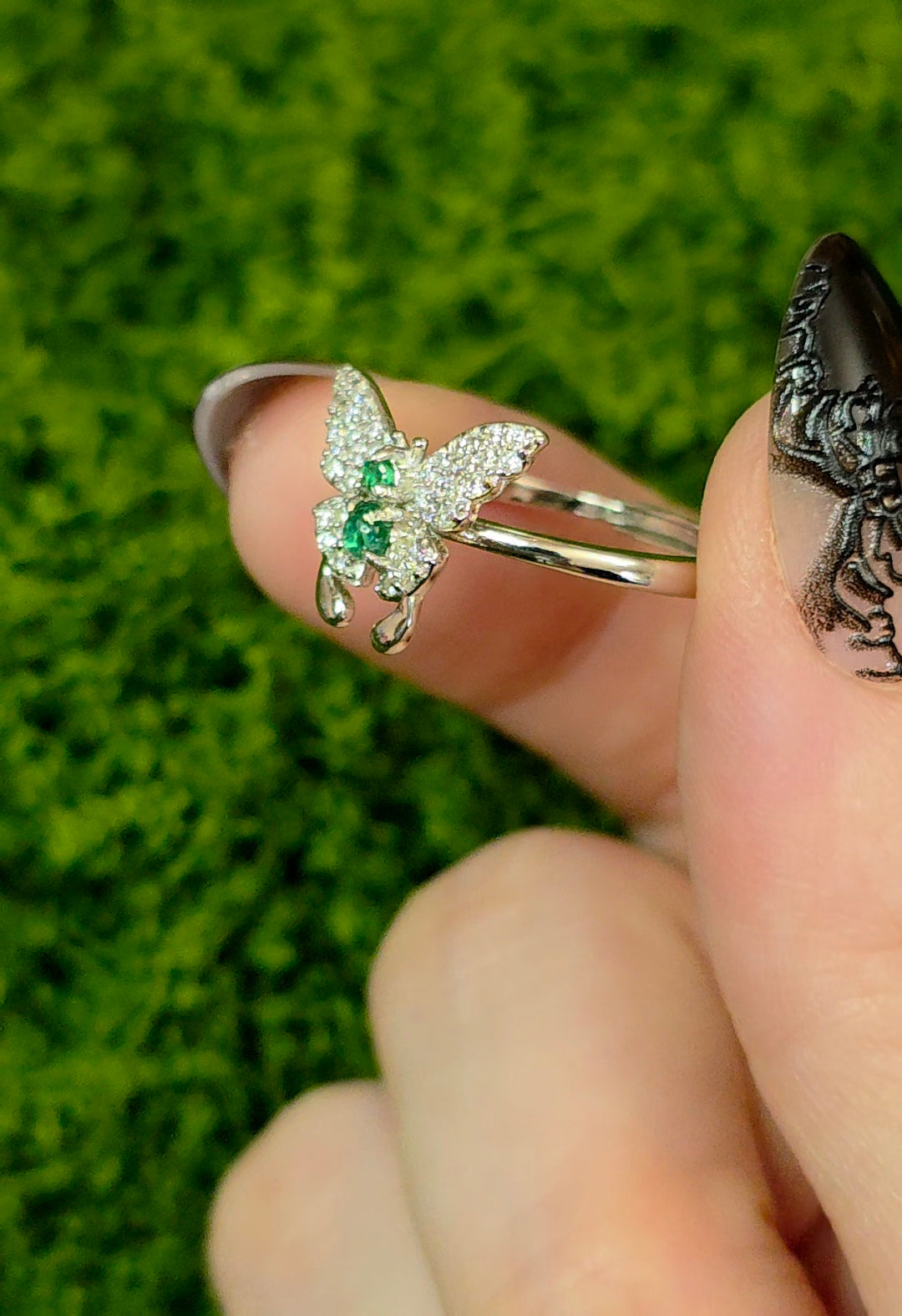 Emerald Butterfly Ring