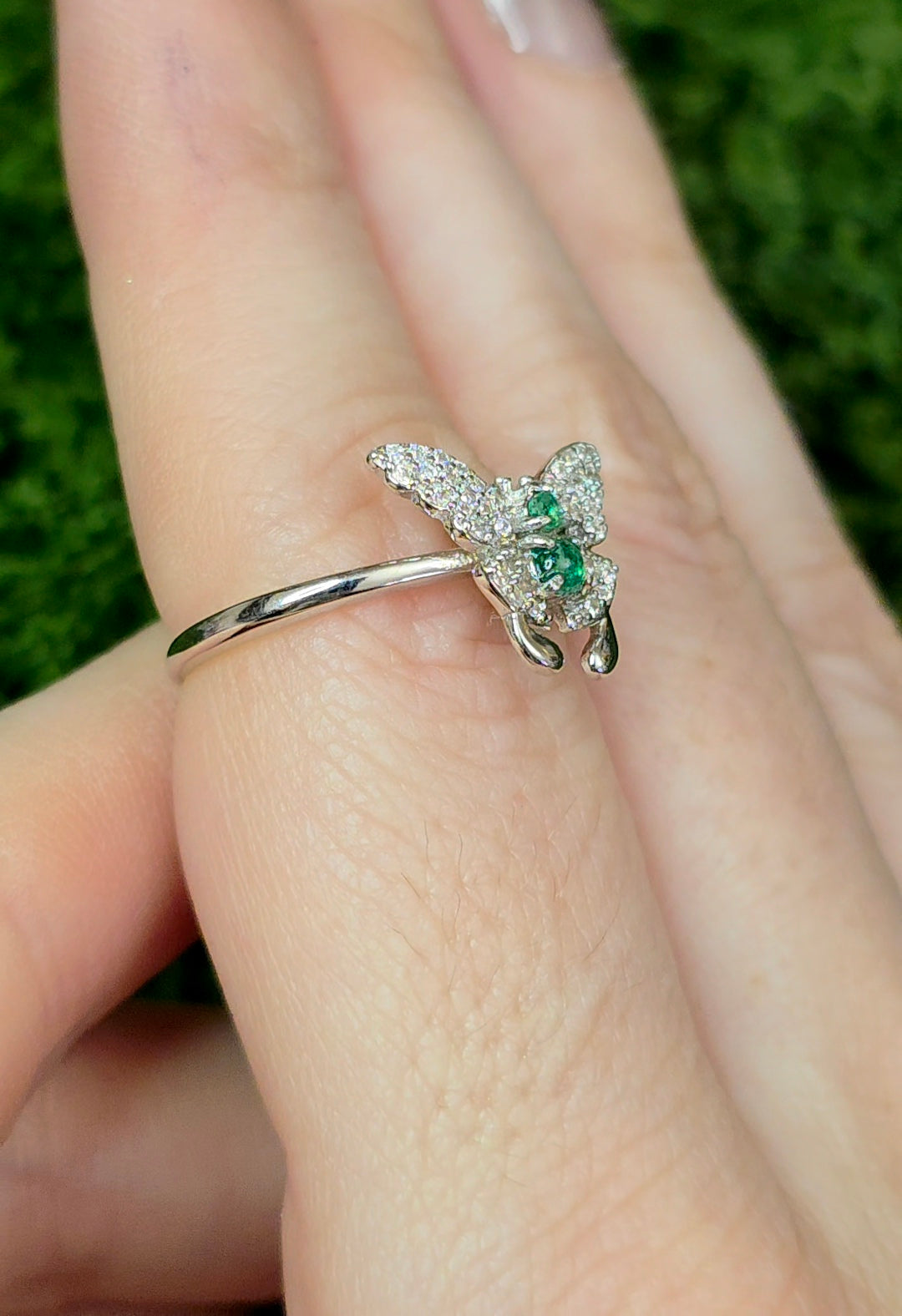 Emerald Butterfly Ring