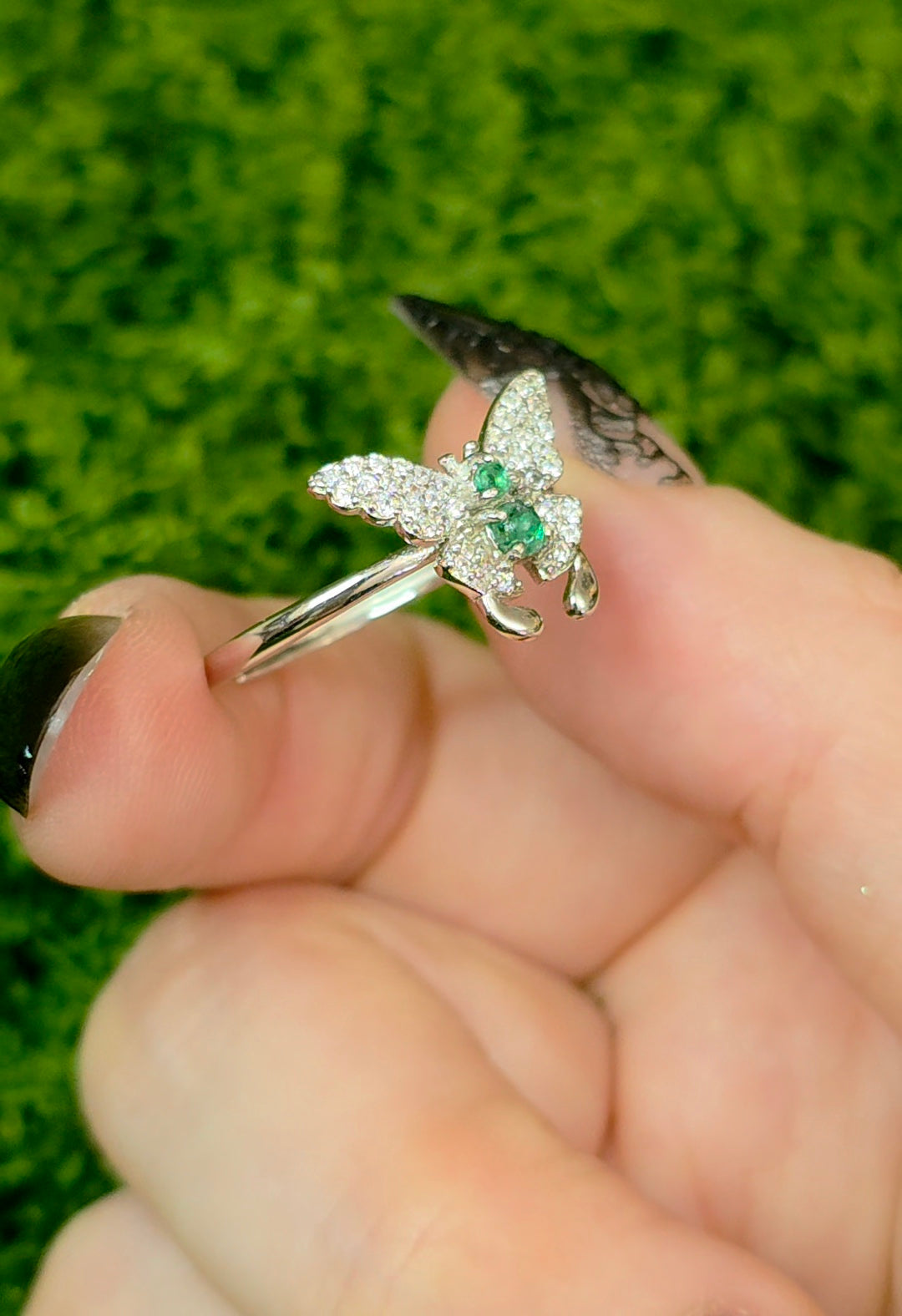 Emerald Butterfly Ring