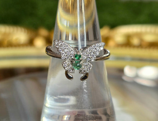 Emerald Butterfly Ring