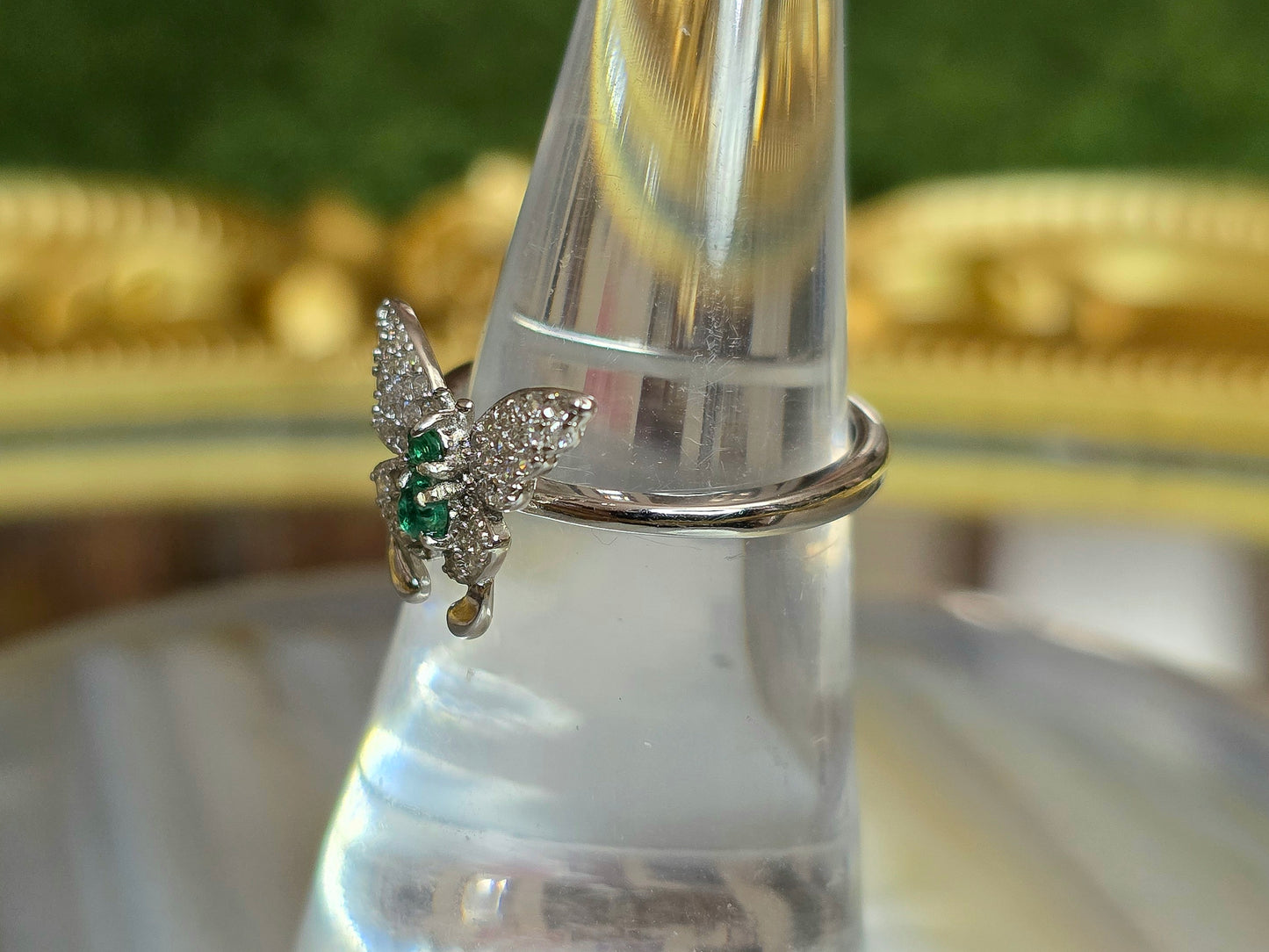 Emerald Butterfly Ring