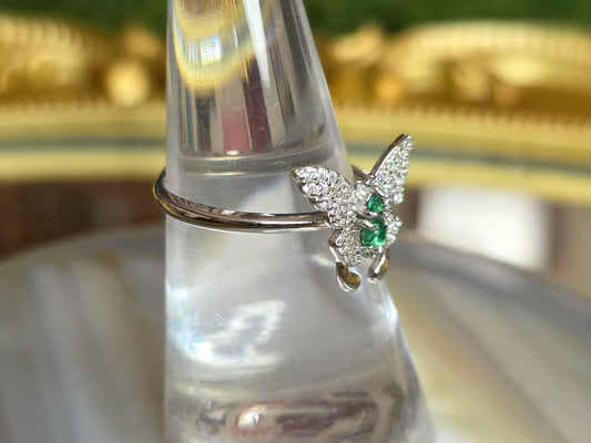 Emerald Butterfly Ring