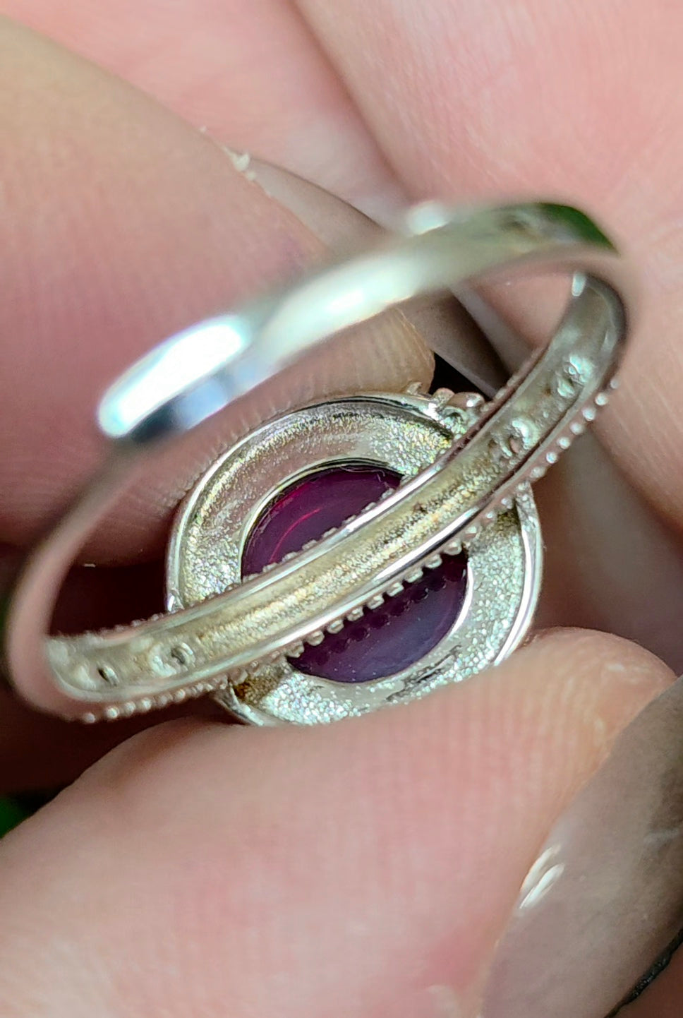 Round Star Ruby Butterfly Ring