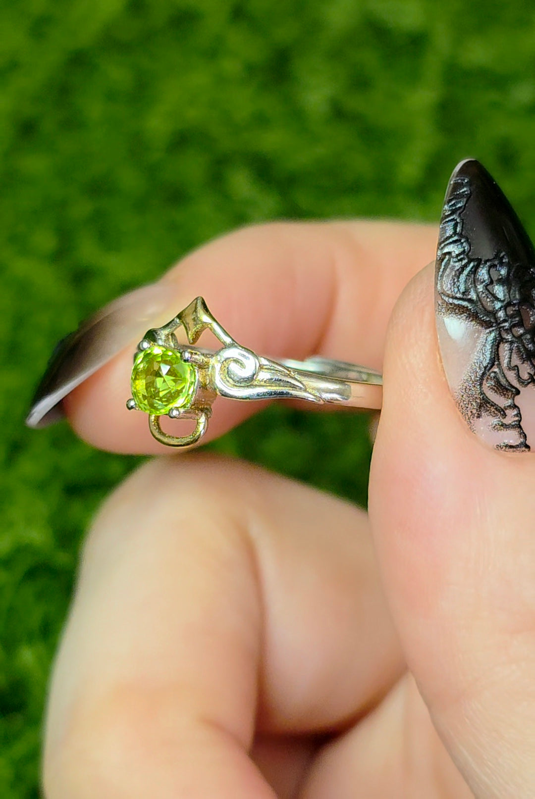 Peridot Angel Ring