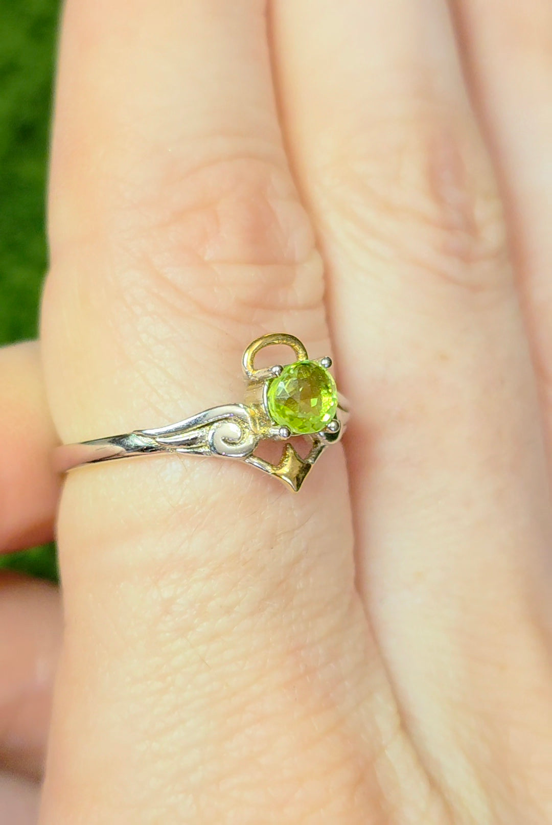 Peridot Angel Ring