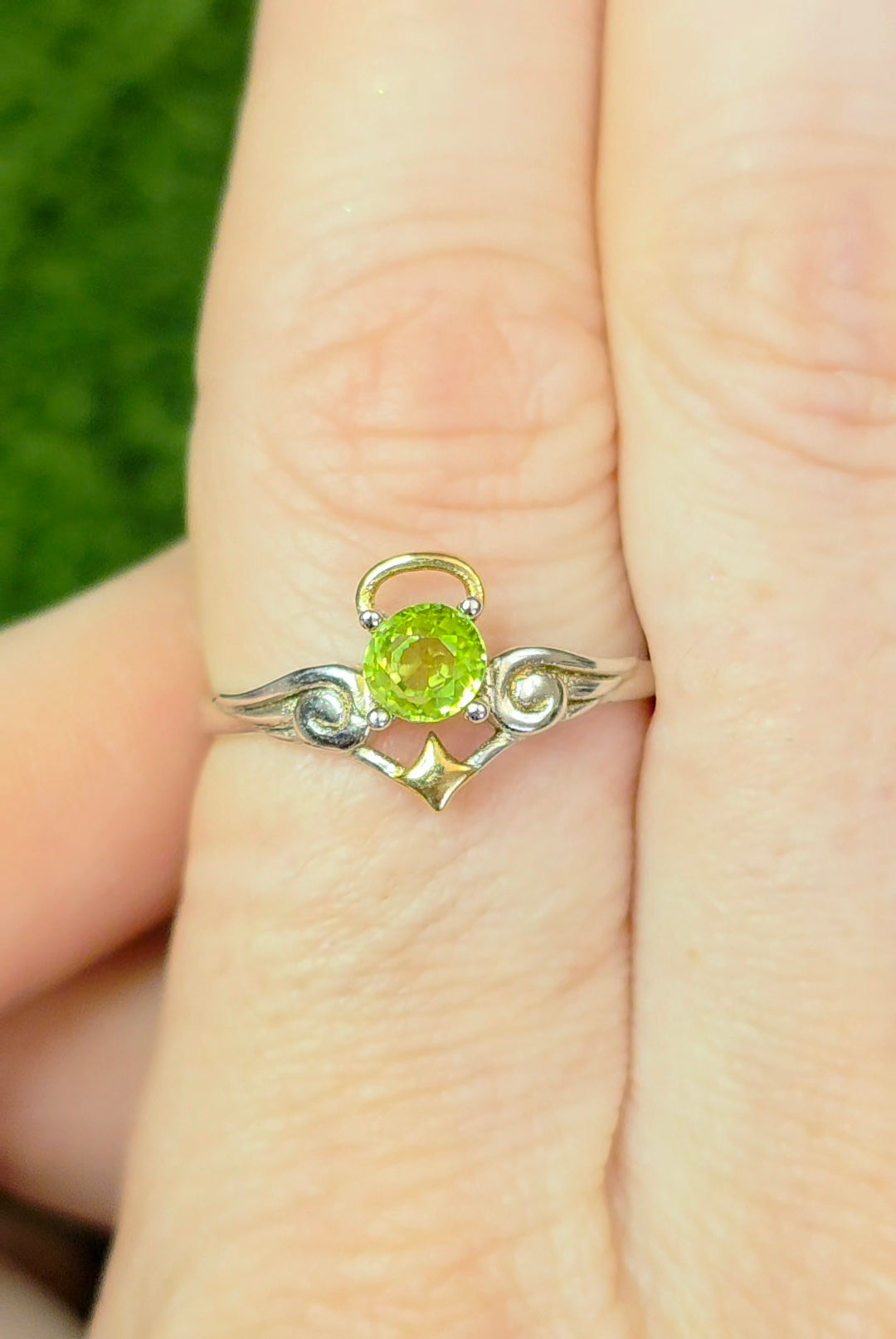 Peridot Angel Ring