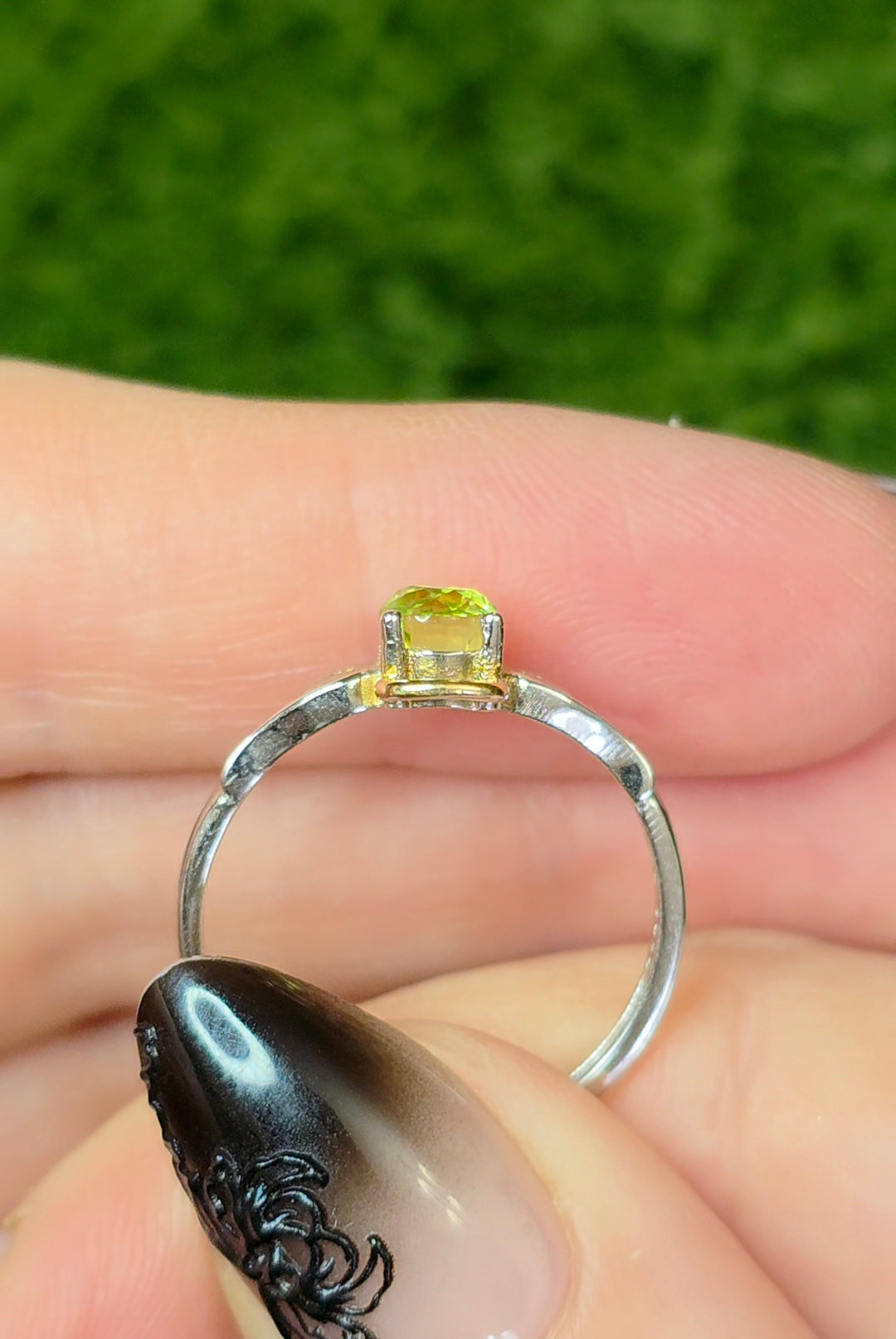 Peridot Angel Ring