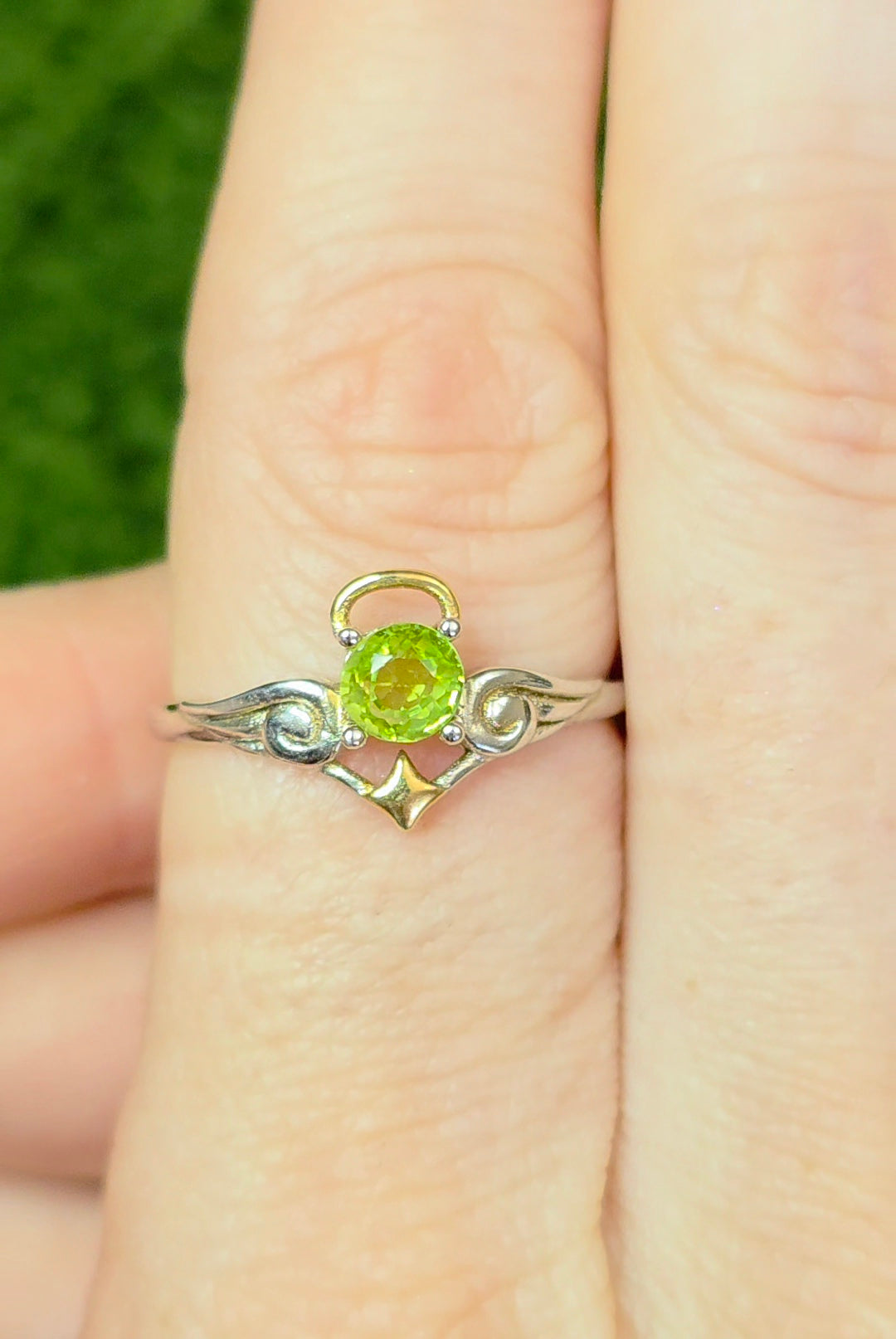 Peridot Angel Ring