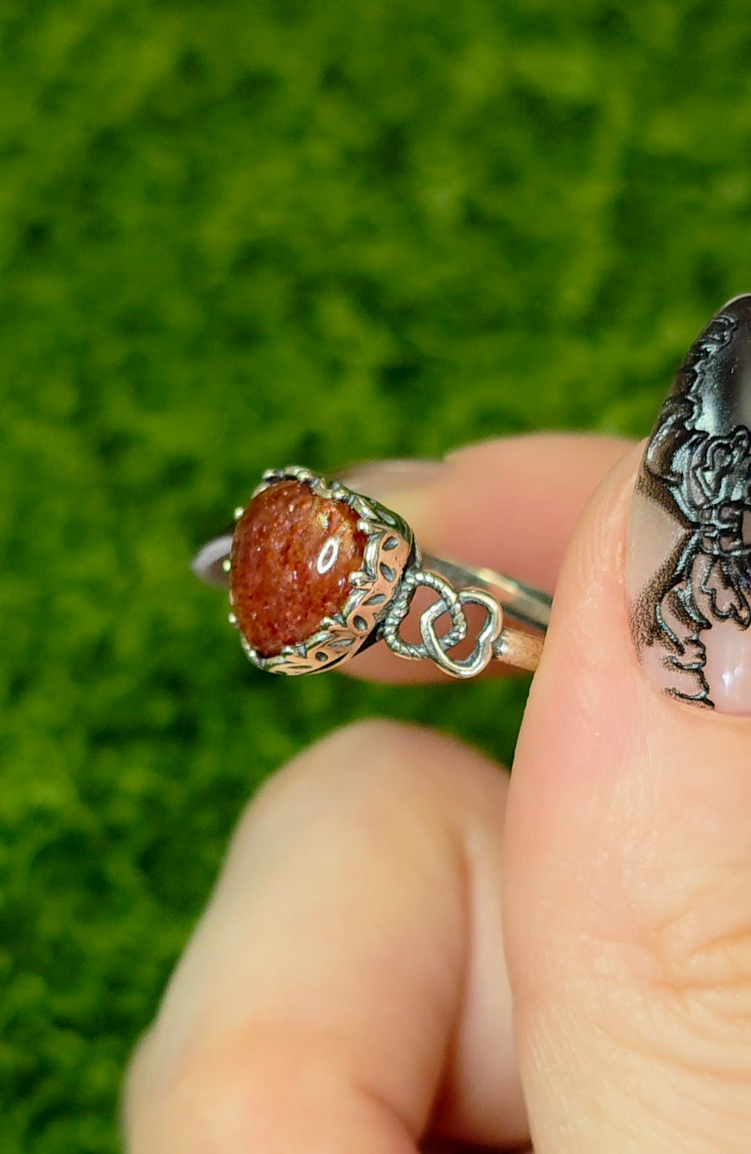 Golden Strawberry Heart Ring