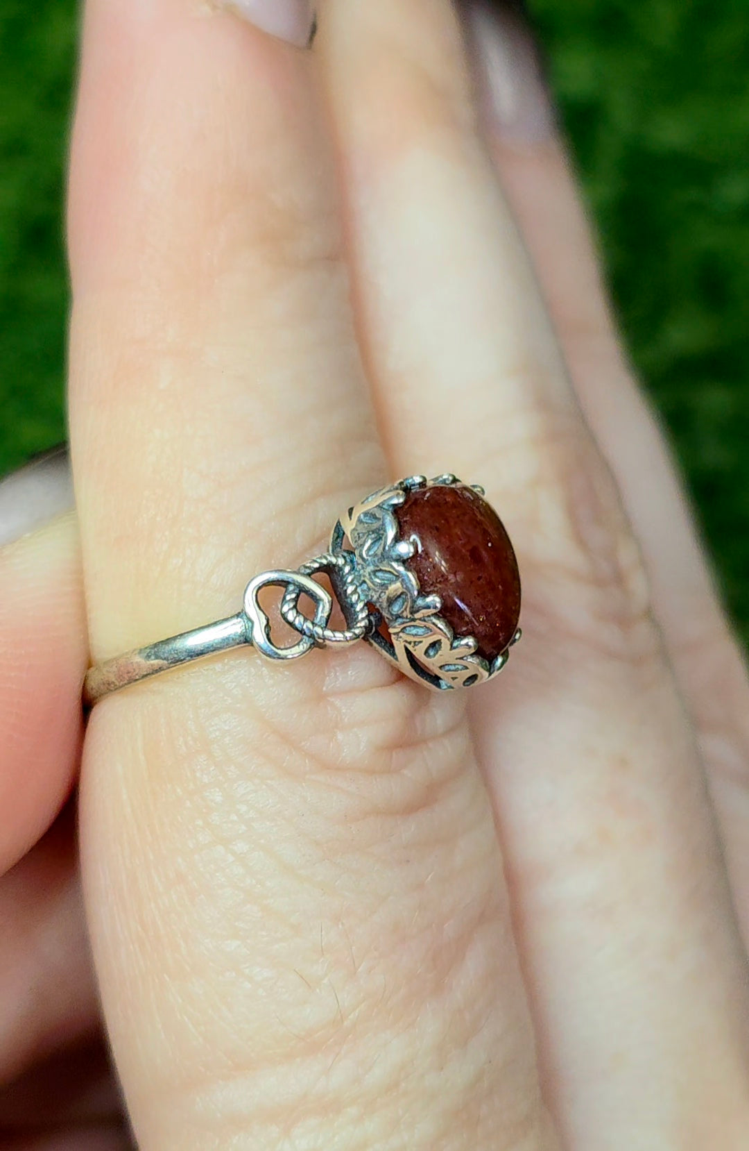 Golden Strawberry Heart Ring