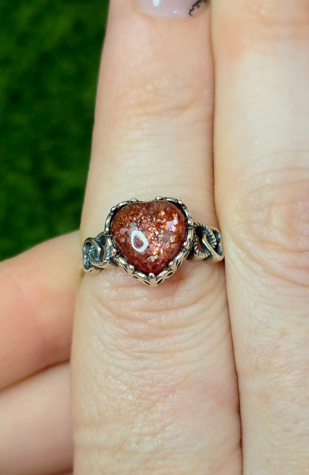 Golden Strawberry Heart Ring