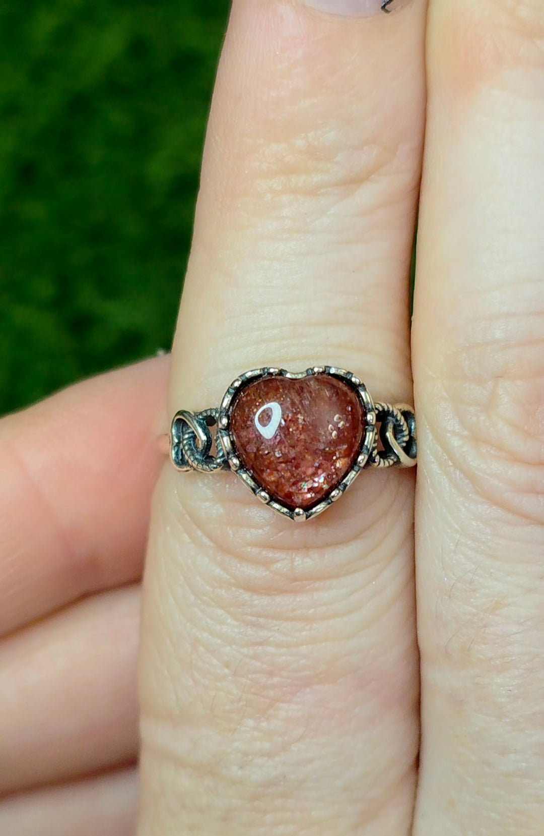 Golden Strawberry Heart Ring