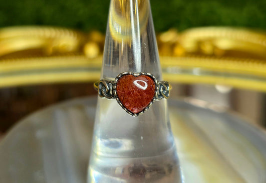 Golden Strawberry Heart Ring