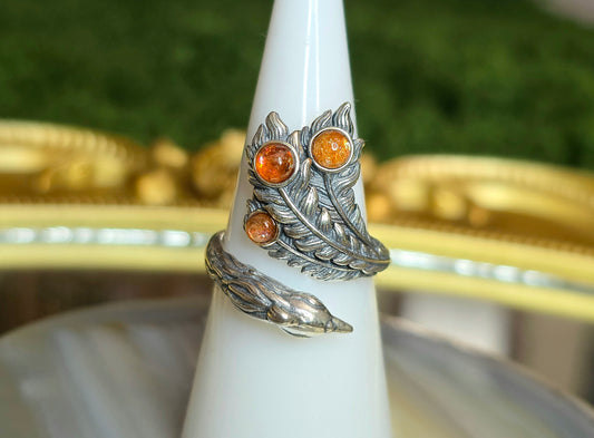 Golden Sunstone Phoenix Ring