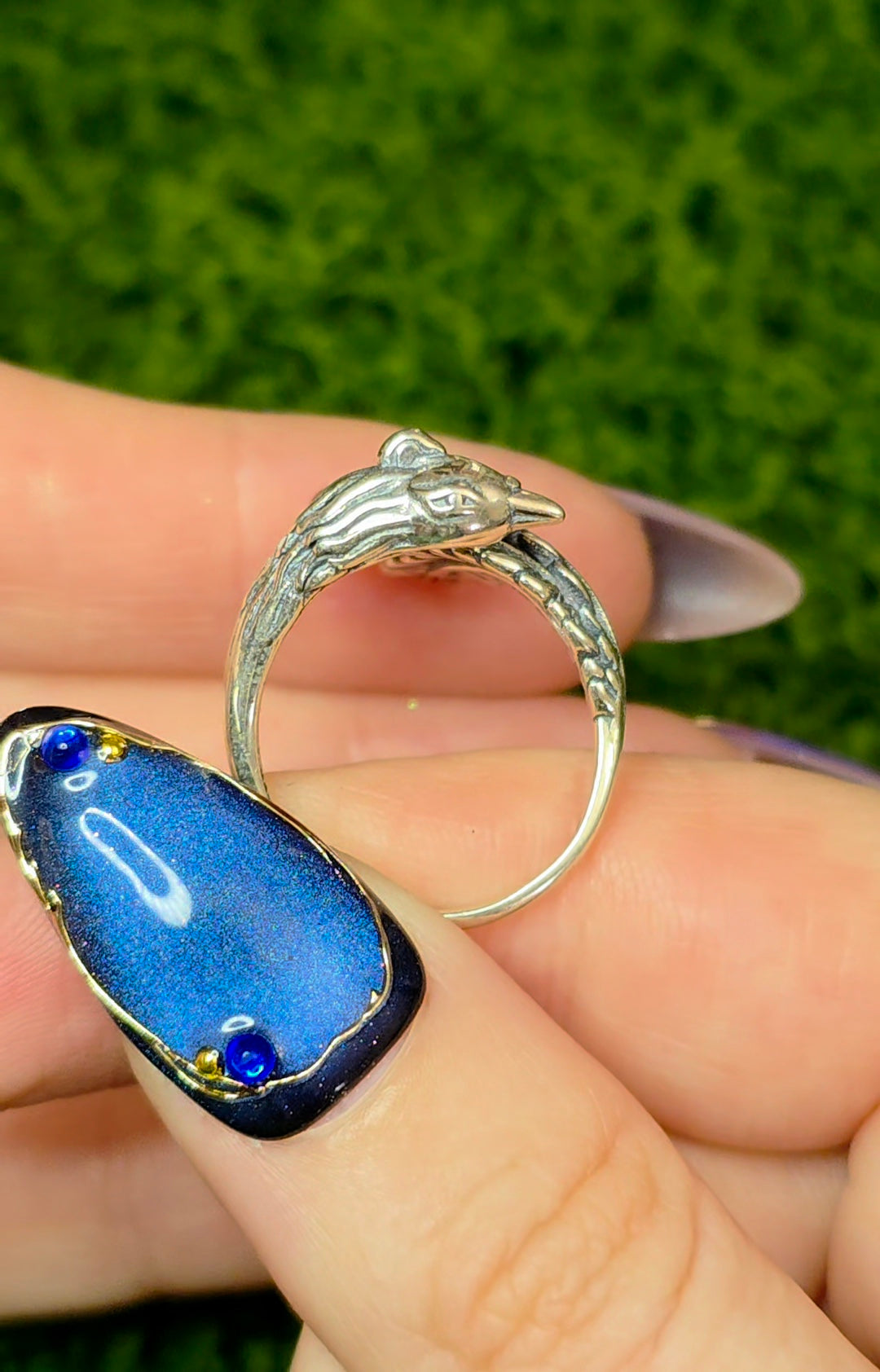 Golden Sunstone Phoenix Ring