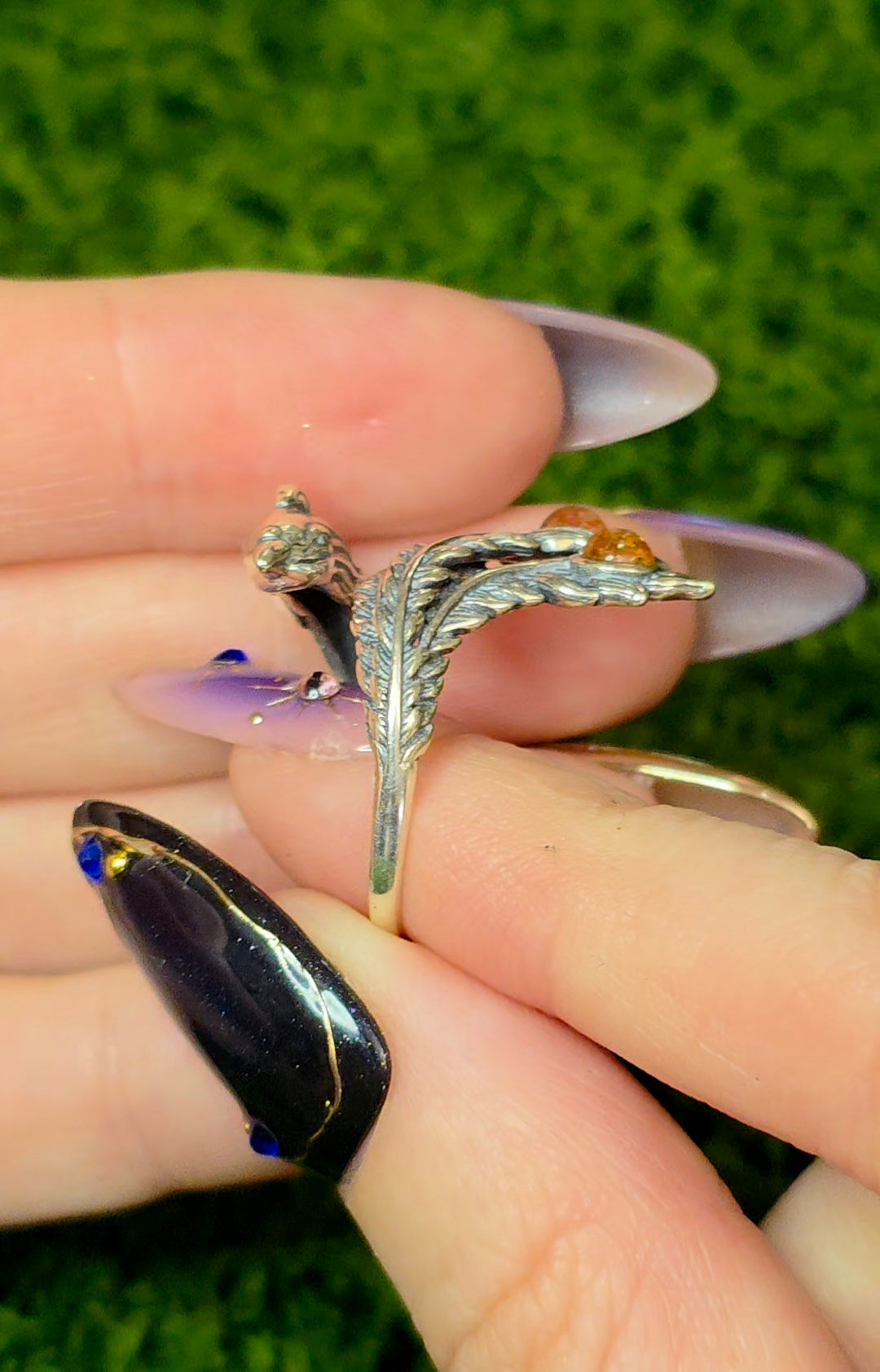 Golden Sunstone Phoenix Ring