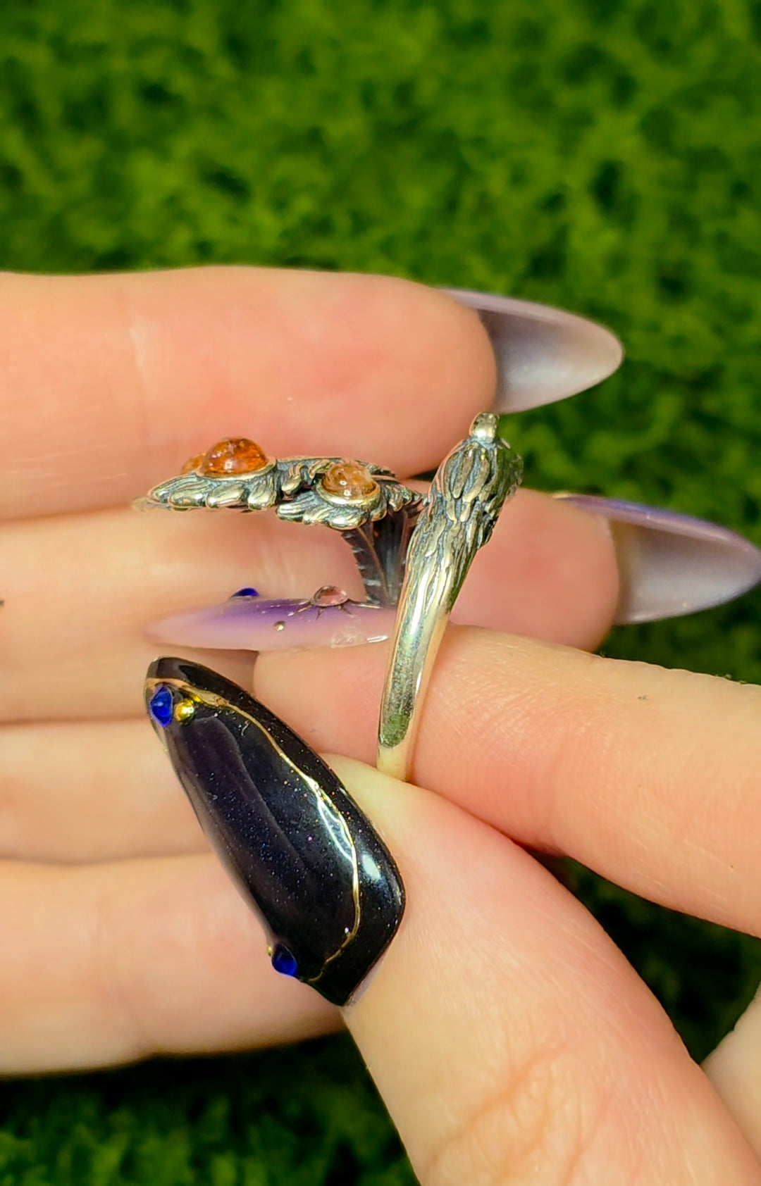 Golden Sunstone Phoenix Ring