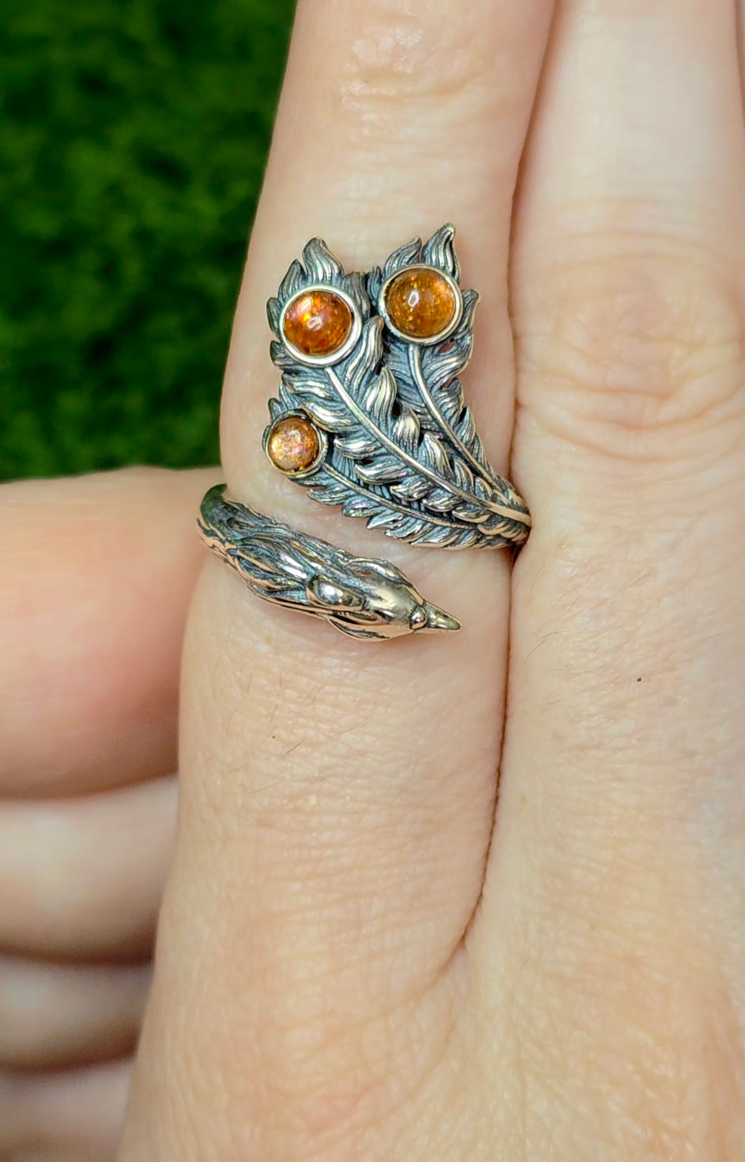 Golden Sunstone Phoenix Ring