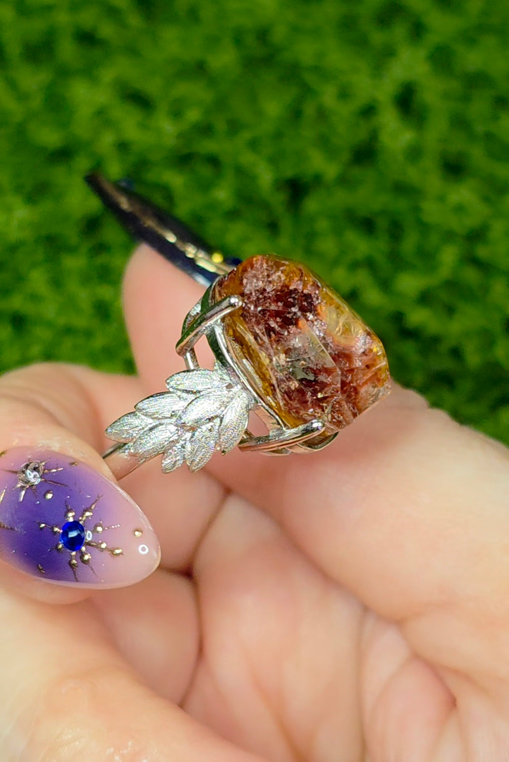 Fire Quartz and Golden Healer Freeform Ring