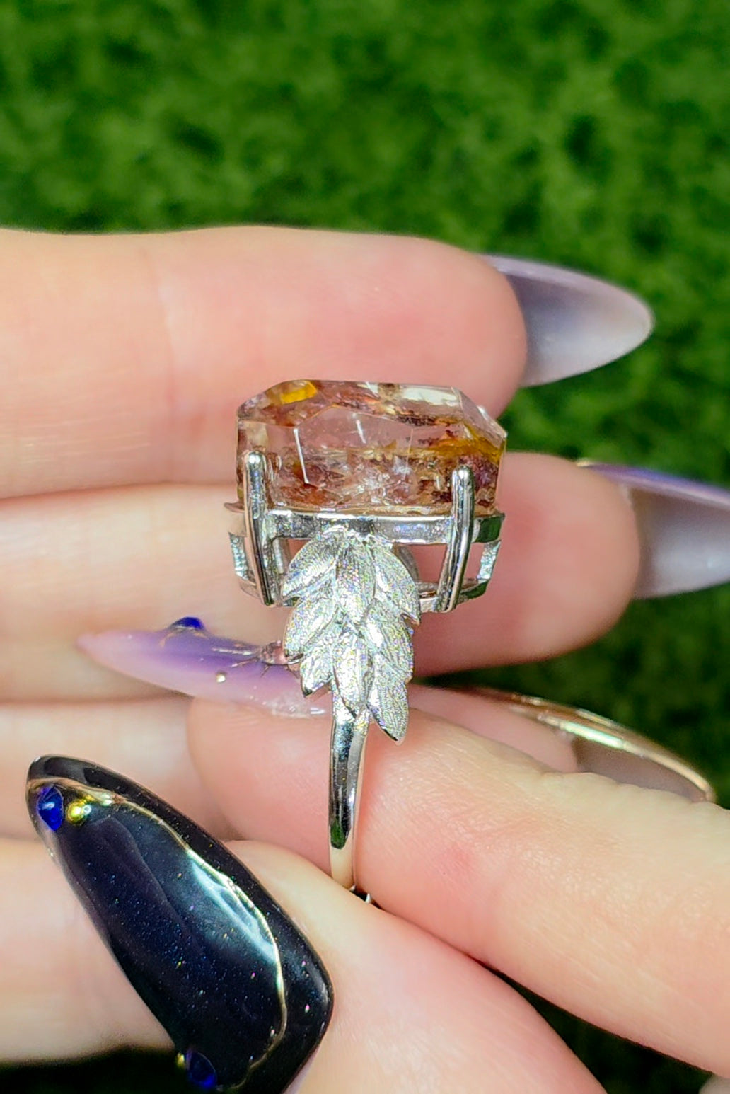 Fire Quartz and Golden Healer Freeform Ring