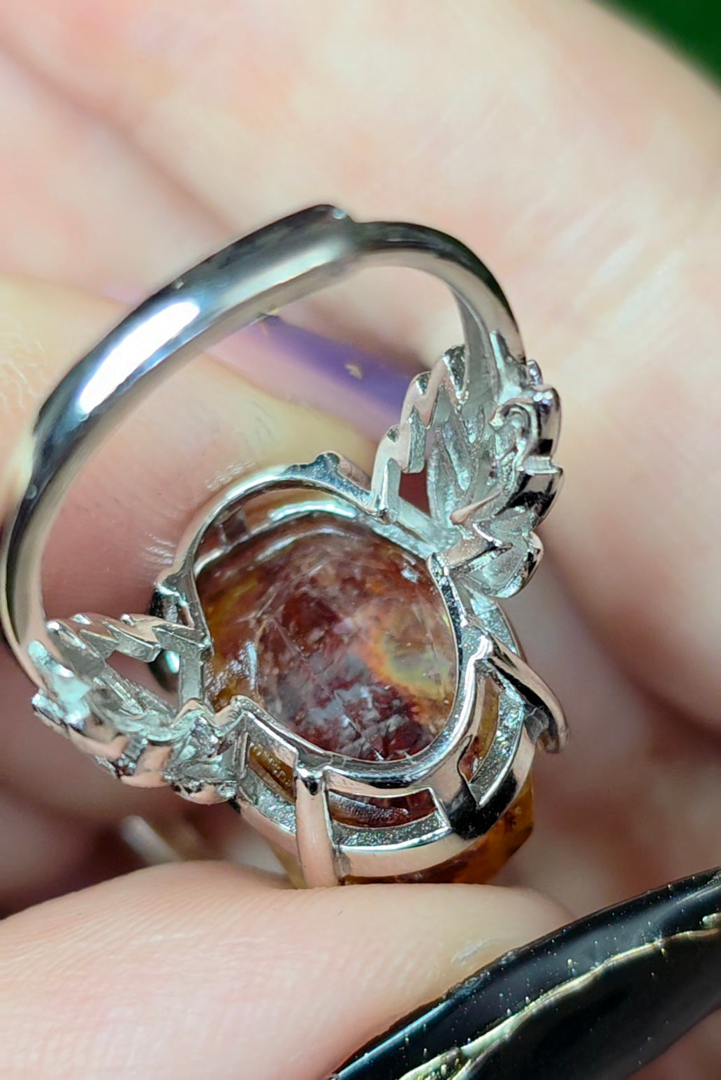 Fire Quartz and Golden Healer Freeform Ring