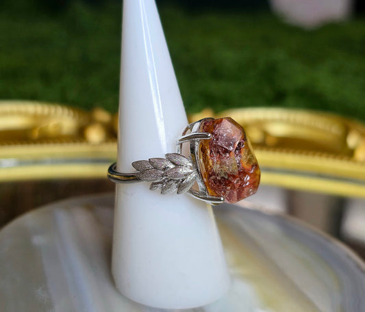Fire Quartz and Golden Healer Freeform Ring