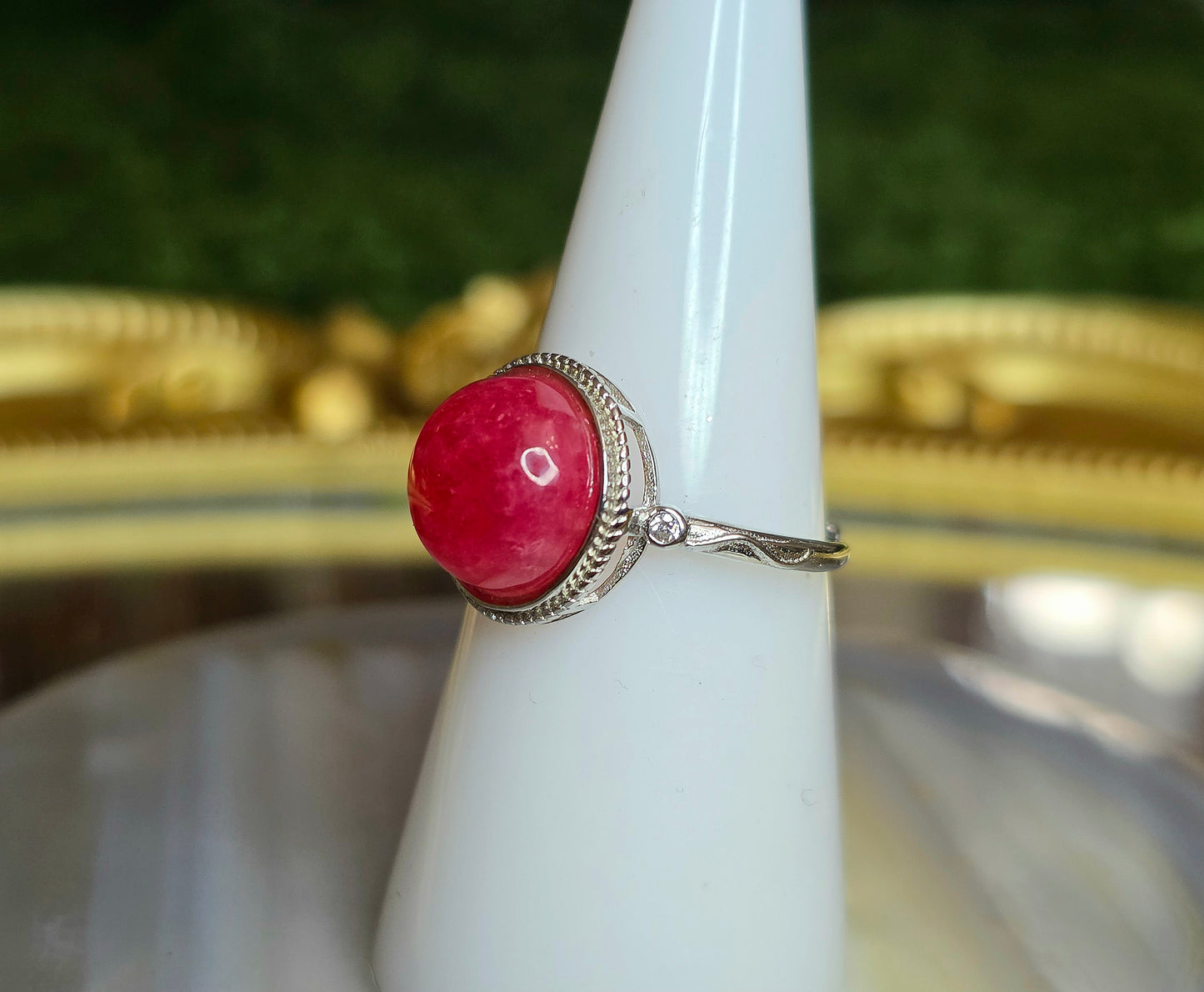 Rhodonite Round Ring