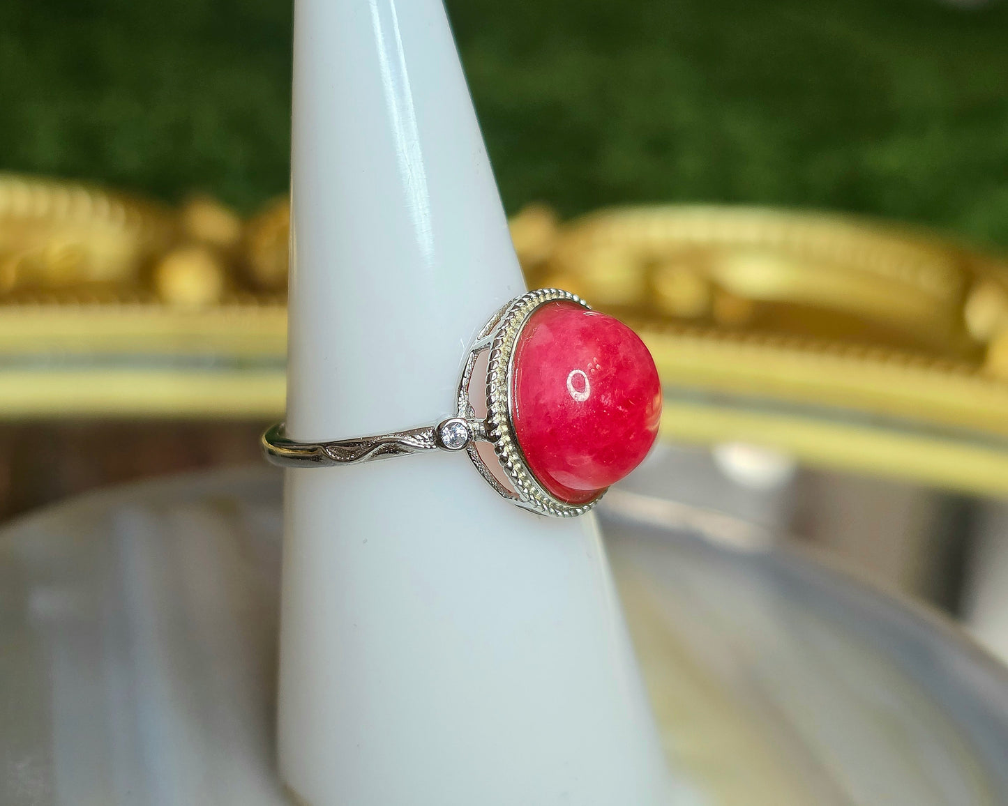 Rhodonite Round Ring