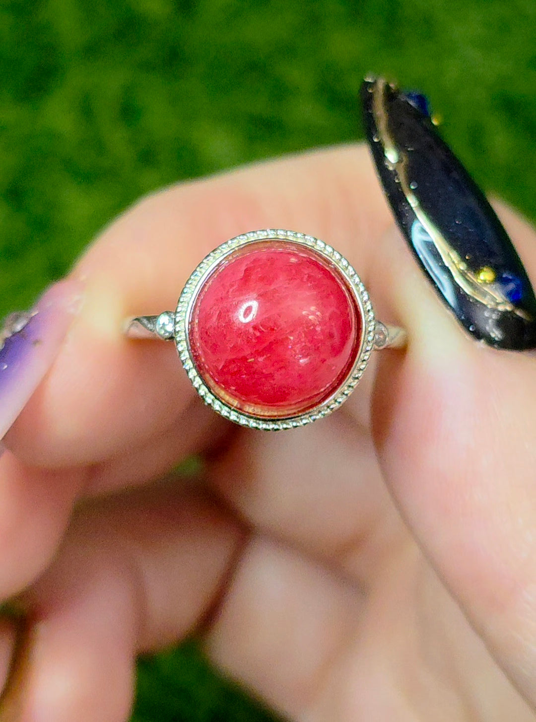 Rhodonite Round Ring