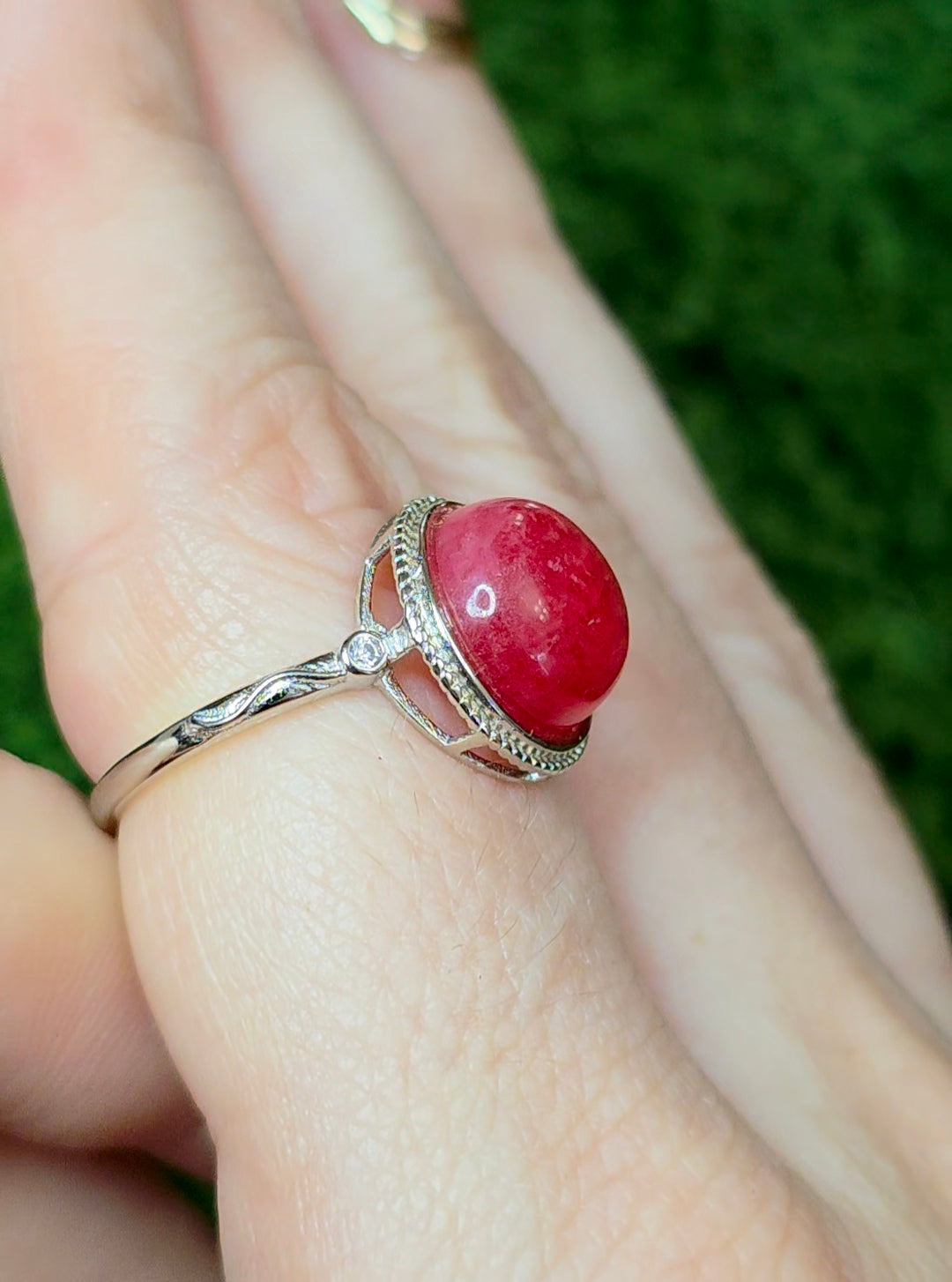 Rhodonite Round Ring