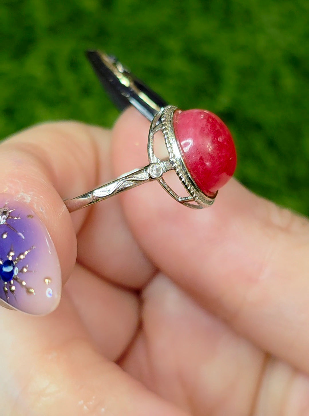 Rhodonite Round Ring