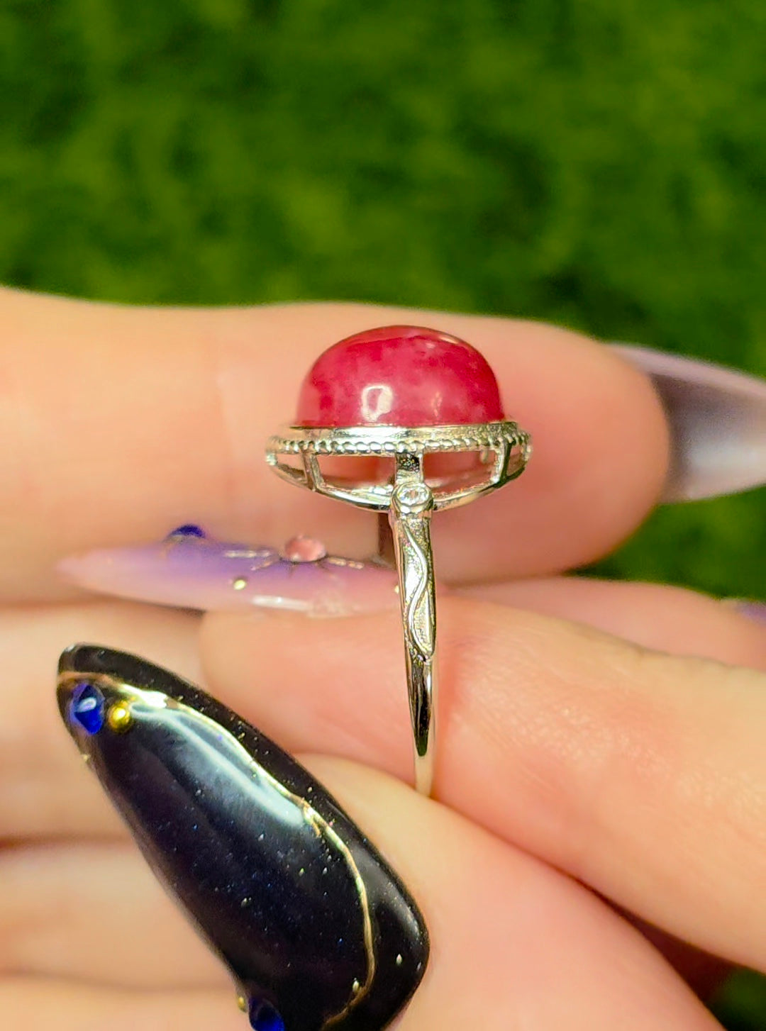 Rhodonite Round Ring
