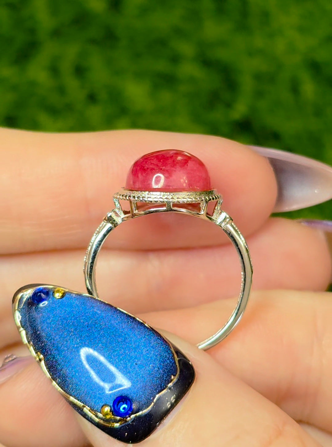 Rhodonite Round Ring