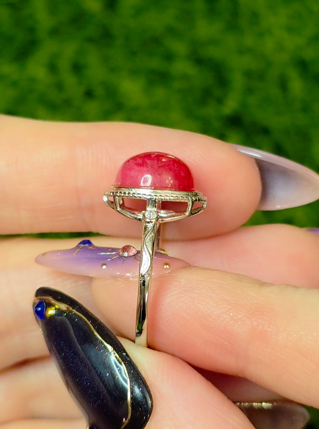 Rhodonite Round Ring