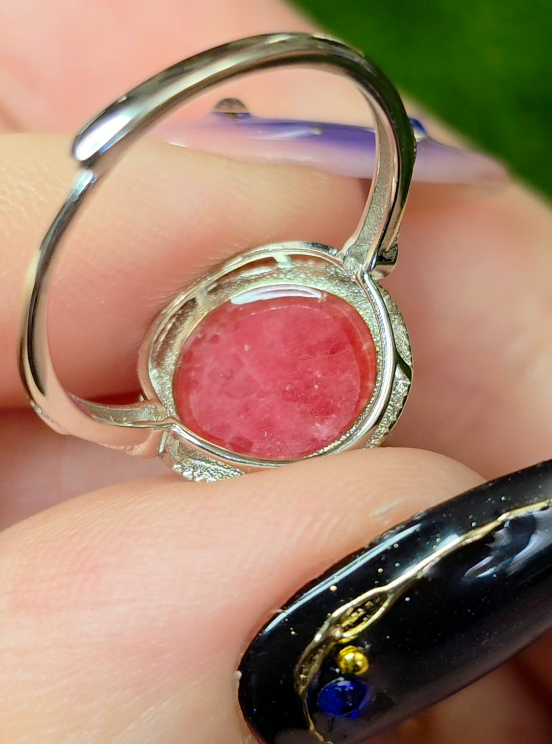 Rhodonite Round Ring