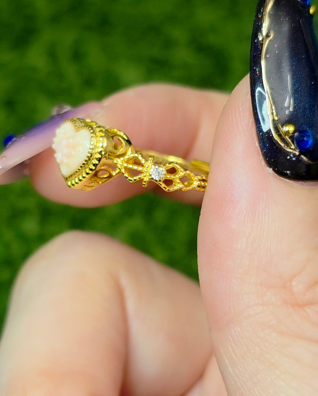Pink Shell Heart Ring B