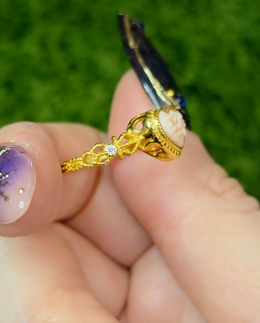 Pink Shell Heart Ring B