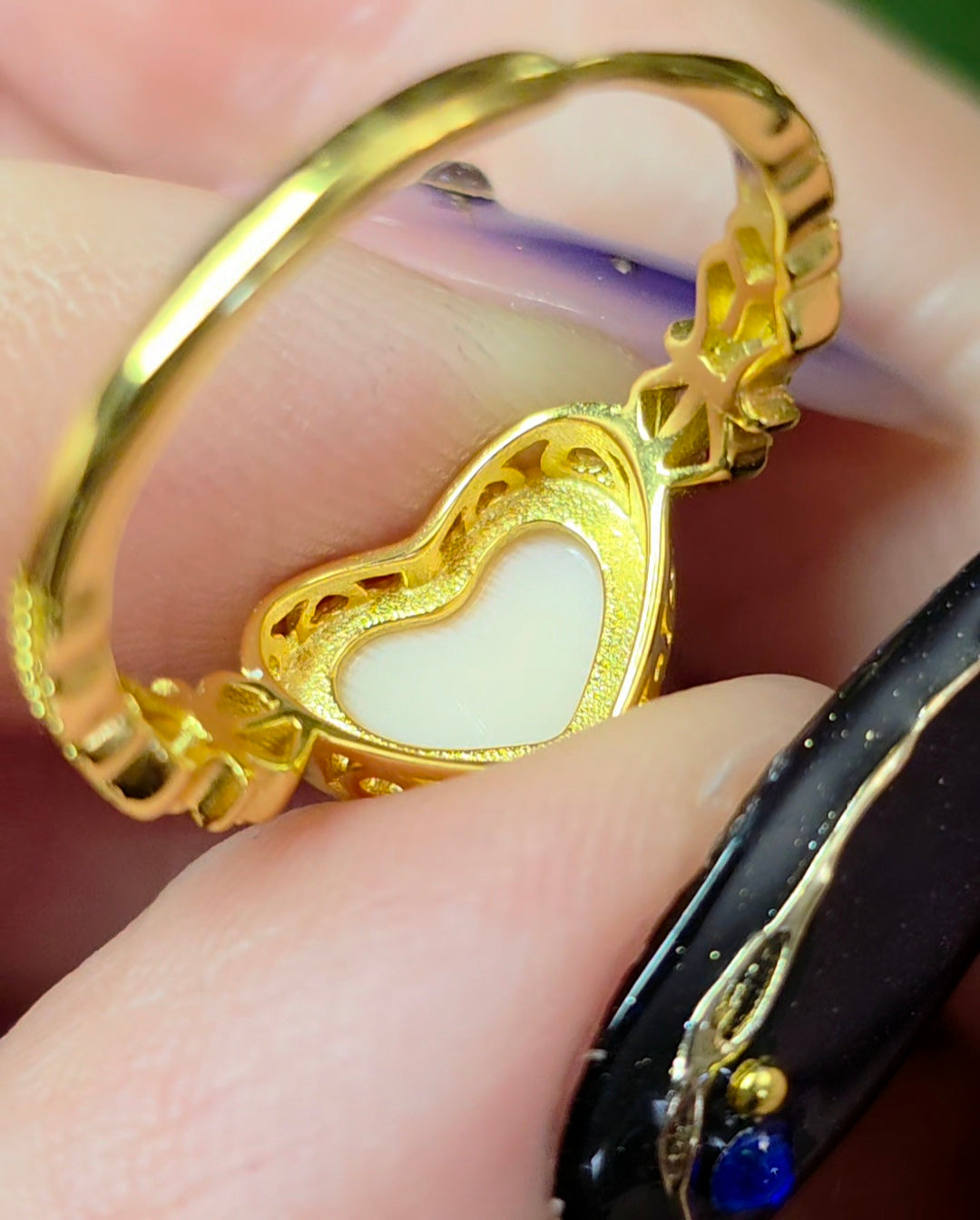 Pink Shell Heart Ring B
