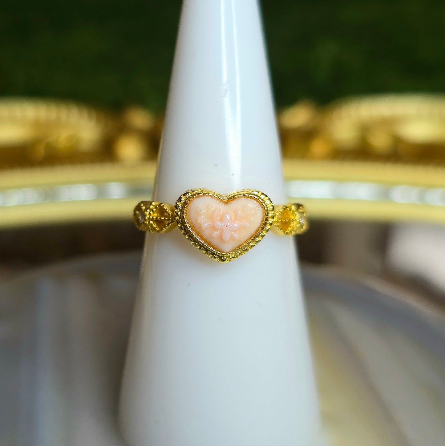 Pink Shell Heart Ring B